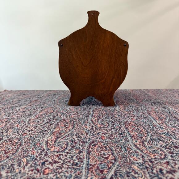 Vintage Curved Wood Sewing Kit Basket Box Handle Double Door - Picture 5 of 16